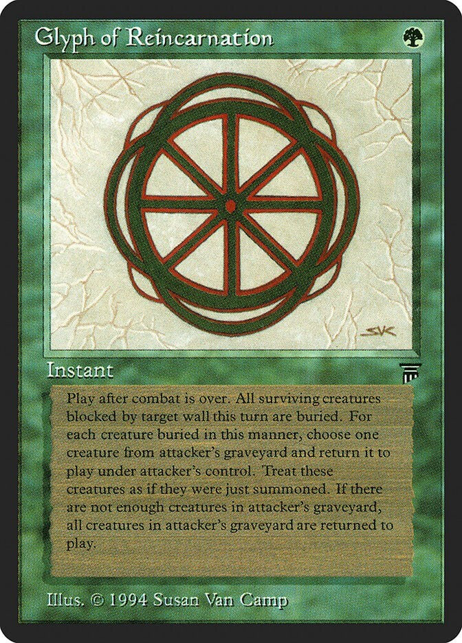 Glyph Of Reincarnation - Legends Excellent Magic MTG