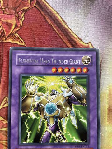 DP1-EN011 Elemental Hero Thunder Rare Light Play Condition UNL Edition Yugioh (back)