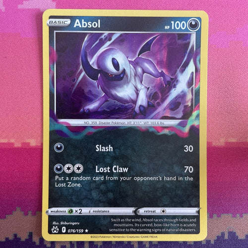 Pokemon Card Absol Crown Zenith Holo Rare 076/159 Near Mint