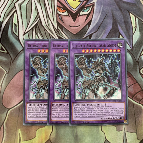 LED2-EN036 x3 Ultimate Ancient Gear Golem Common Excellent Condition Yugioh