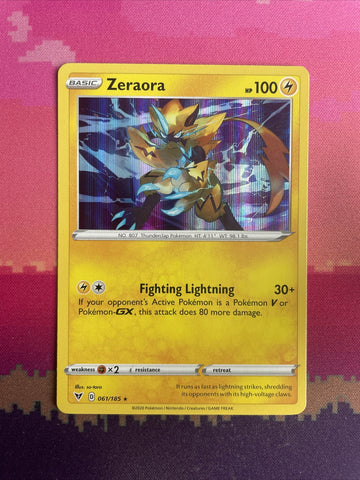 Pokemon Card Zeraora Vivid Voltage Holo Rare 061/185 Near Mint