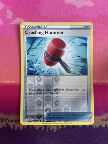 Pokemon Card Crushing Hammer Sword & Shield Reverse Holo 159/202 NM
