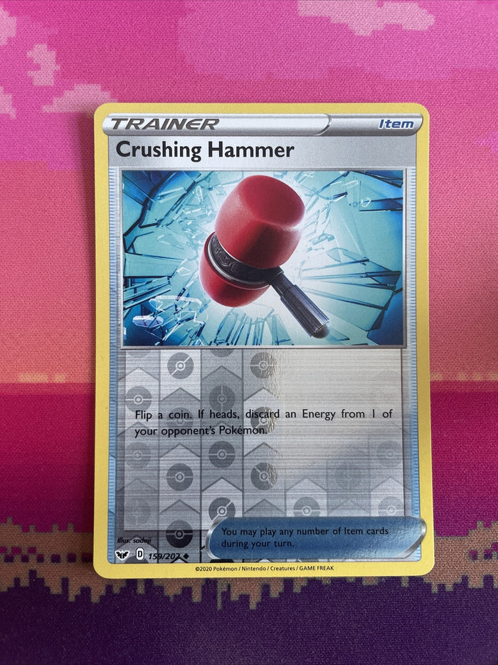 Pokemon Card Crushing Hammer Sword & Shield Reverse Holo 159/202 NM