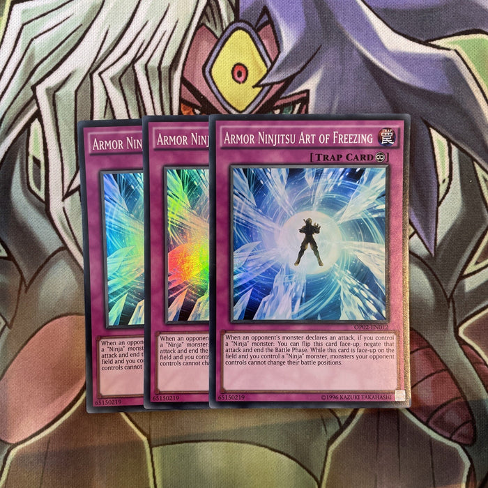 OP02-EN012 Armor Ninjitsu Art Of Freezing Super x3 Excellent Condition Yugioh