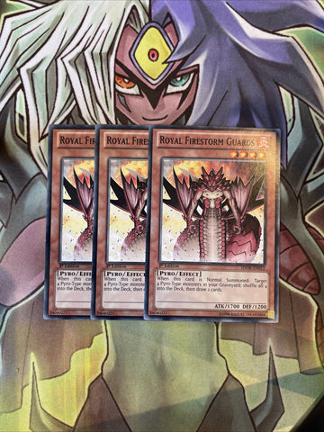 SDOK-EN012 x3 Royal Firestorm Guards Common Excellent Condition Yugioh
