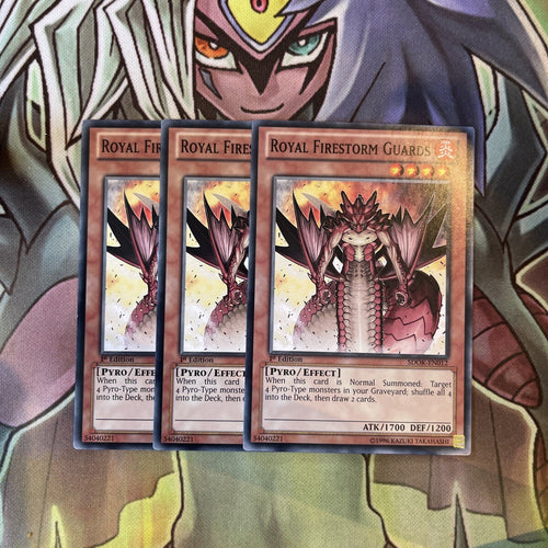 SDOK-EN012 x3 Royal Firestorm Guards Common Excellent Condition Yugioh