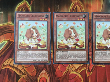 ABYR-EN025 Yugioh 3x Madolche Cruffssant - Common, Mixed Editions, Playset (NM) (back)