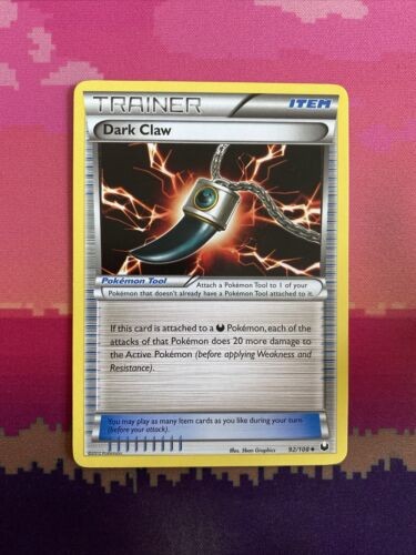 Pokemon Card Dark Claw Dark Explorers Uncommon 92/108 Near Mint