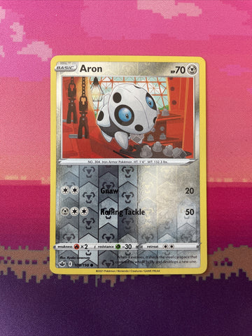 Pokemon Card Aron Chilling Reign Reverse Holo 109/198 Near Mint