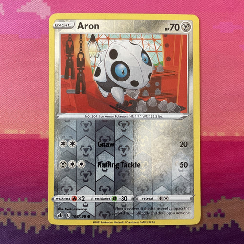 Pokemon Card Aron Chilling Reign Reverse Holo 109/198 Near Mint