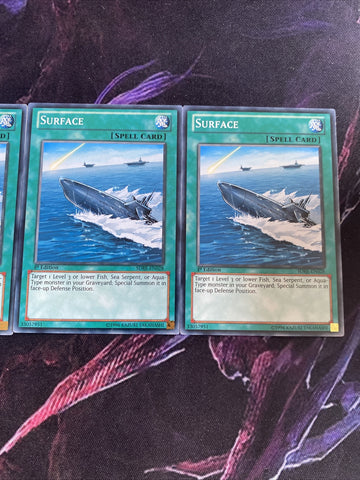 SDRE-EN028 x3 Surface- Common - 1st Edition Yugioh (back)
