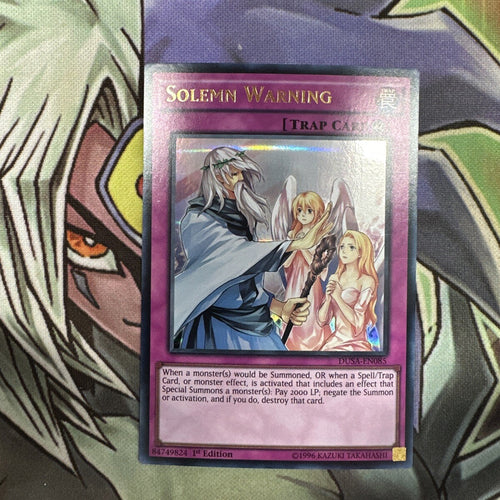 DUSA-EN085 Solemn Warning Ultra Rare 1st Edition NM Yugioh Card