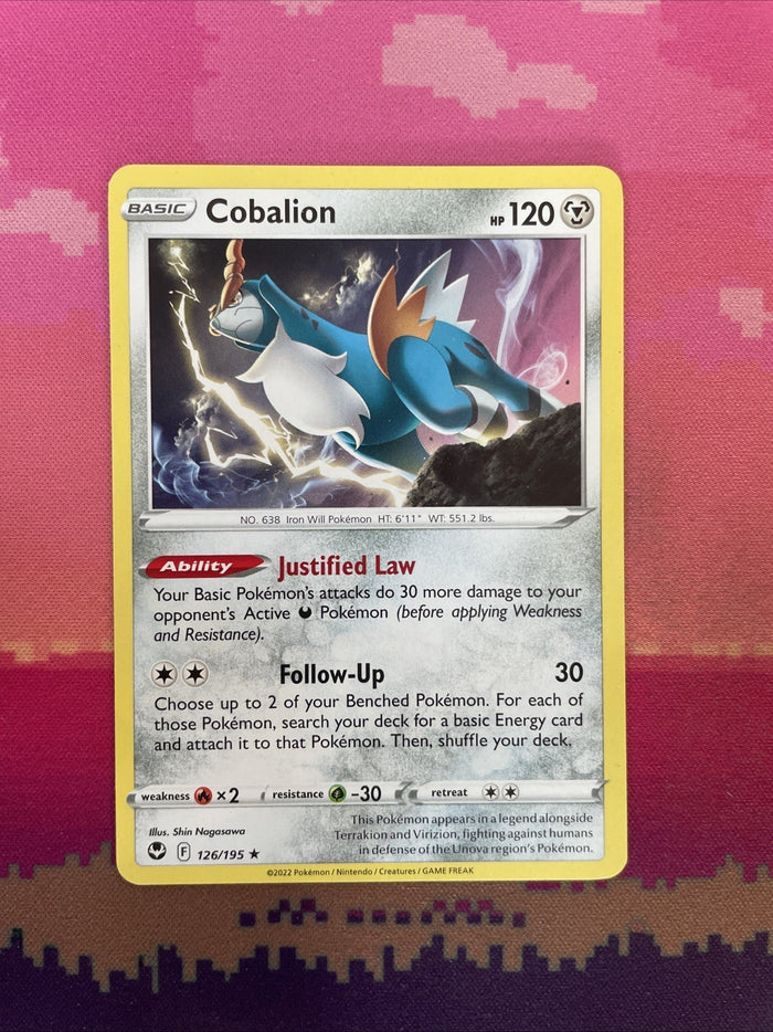 Pokemon Card Cobalion Silver Tempest Rare 126/195 Near Mint