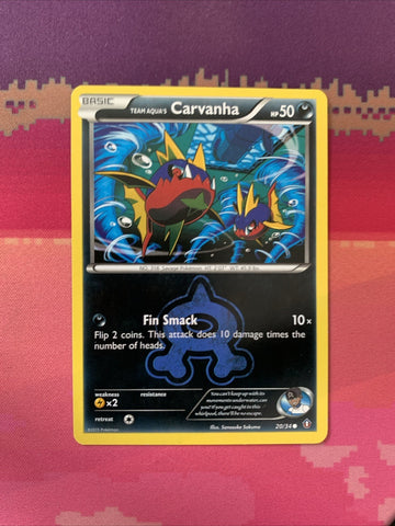 Pokemon Card Team Aqua's Carvanha Double Crisis Common 20/34 Near Mint