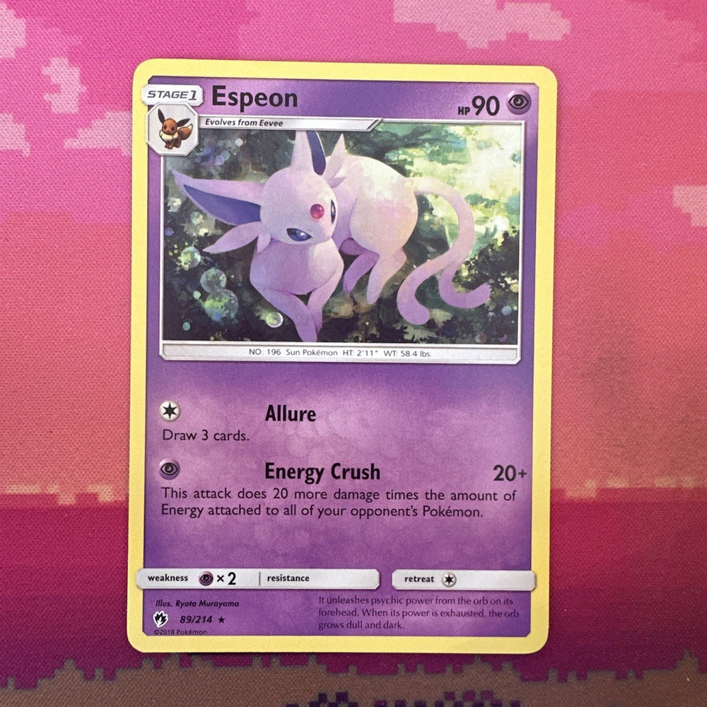 Pokemon Card Espeon Lost Thunder Rare 89/214 Near Mint – Twin Traders
