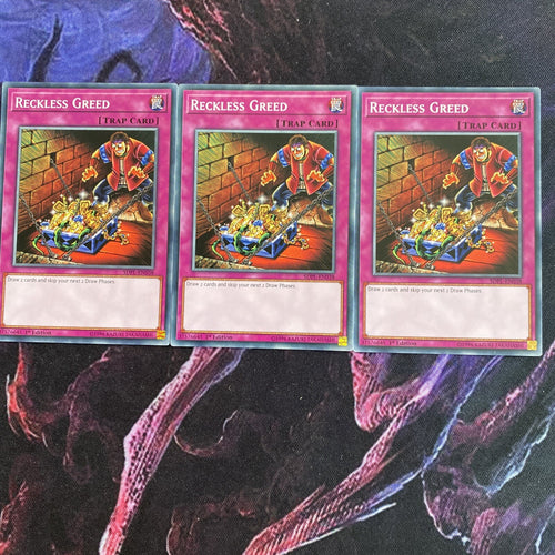 SDPL EN038 x3 NEW - Reckless Greed Common 1st Edition YuGiOh