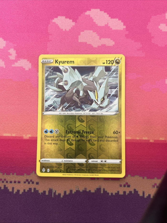 Pokemon Card Kyurem Evolving Skies Reverse Holo Rare 116/203 Near Mint