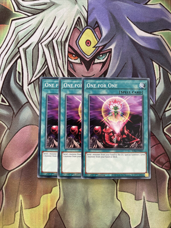 SDSA-EN027 x3 One for One Common Excellent Condition Yugioh