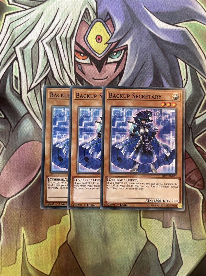SDCL-EN010 x3 Backup Secretary Common Excellent Condition Yugioh