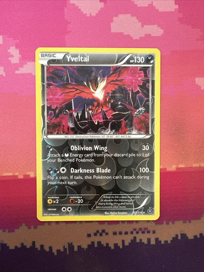 Pokemon Card Yveltal Steam Siege Reverse Holo Rare 65/114 Near Mint