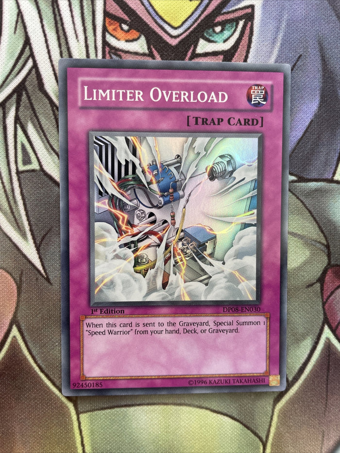 DP08-EN030 Limiter Overload Super Rare 1st Edition NM Yugioh Card