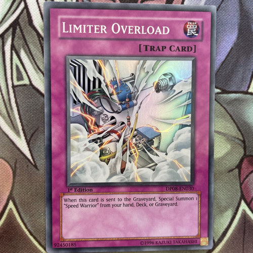 DP08-EN030 Limiter Overload Super Rare 1st Edition NM Yugioh Card