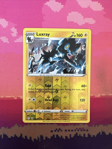 Pokemon Card Luxray Hidden Fates Reverse Holo Rare 033/072 NM
