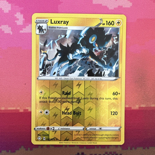 Pokemon Card Luxray Hidden Fates Reverse Holo Rare 033/072 NM