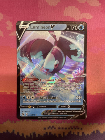 Pokemon Card Lumineon V 040/172 Ultra Rare Brilliant Stars Near Mint