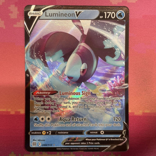 Pokemon Card Lumineon V 040/172 Ultra Rare Brilliant Stars Near Mint