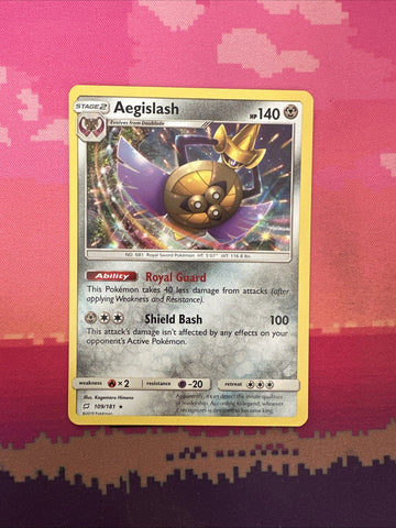 Pokemon Card Aegislash Team Up Holo Rare 109/181 Near Mint