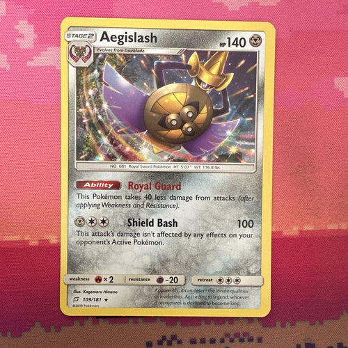 Pokemon Card Aegislash Team Up Holo Rare 109/181 Near Mint