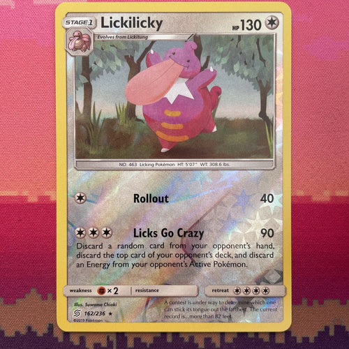 Pokemon Card Lickilicky Unified Minds Reverse Holo Rare 162/236 NM