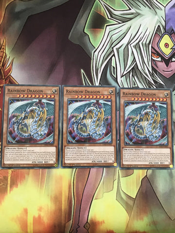 LED2-EN043 x3 Rainbow Dragon 1st Edition, Near Mint, YuGiOh Cards