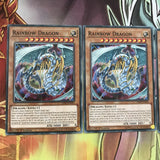 LED2-EN043 x3 Rainbow Dragon 1st Edition, Near Mint, YuGiOh Cards