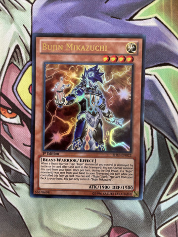 SHSP-EN022 Bujin Mikazuchi Ultra Rare 1st Edition NM Yugioh Card
