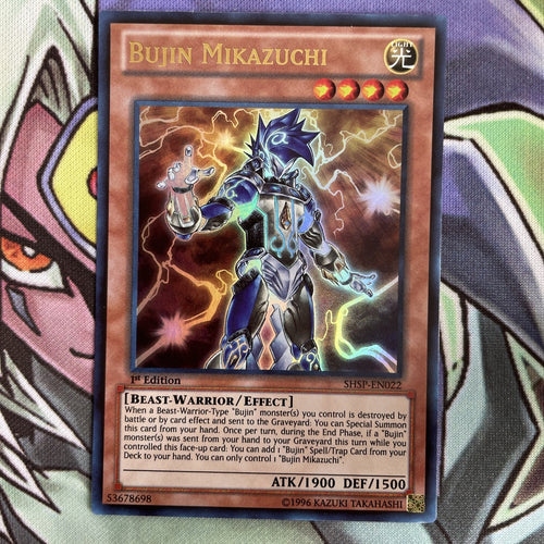 SHSP-EN022 Bujin Mikazuchi Ultra Rare 1st Edition NM Yugioh Card