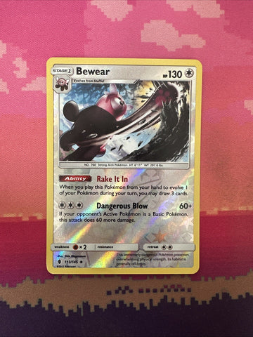 Pokemon Card Bewear Guardians Rising Reverse Holo 113/145 Near Mint