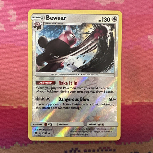 Pokemon Card Bewear Guardians Rising Reverse Holo 113/145 Near Mint