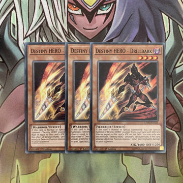 LEHD-ENA11 x3 Destiny HERO - Drilldark Common Excellent Condition Yugioh