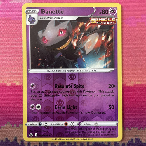Pokemon Card Banette Chilling Reign Reverse Holo Rare 063/198 NM
