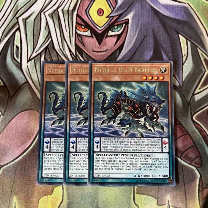 EXFO-EN025 x3 Mythical Beast Bashilisk Rare Excellent Condition Yugioh