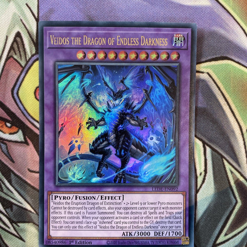 LEDE-EN092 Veidos The Dragon Of Endless Darkness Ultra 1st Edition NM Yugioh