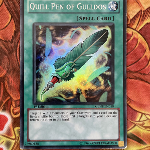 GENF-EN058 Yu-Gi-Oh!: Quill Pen of Gulldos - Super Rare played yugioh card