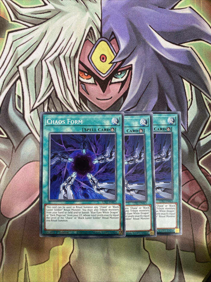 LDS2-EN025 x3 Chaos Form Common Excellent Condition Yugioh