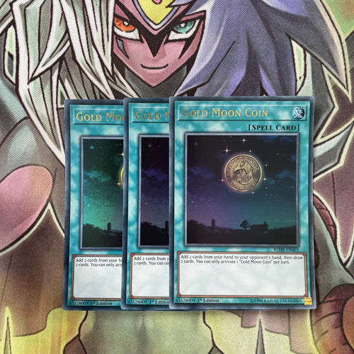 BLHR-EN003 x3 Gold Moon Coin Ultra Rare Excellent Condition Yugioh