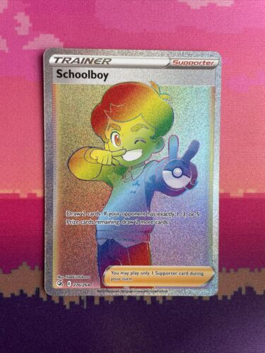 Pokemon Card Schoolboy 276/264 Rainbow Rare Fusion Strike NM