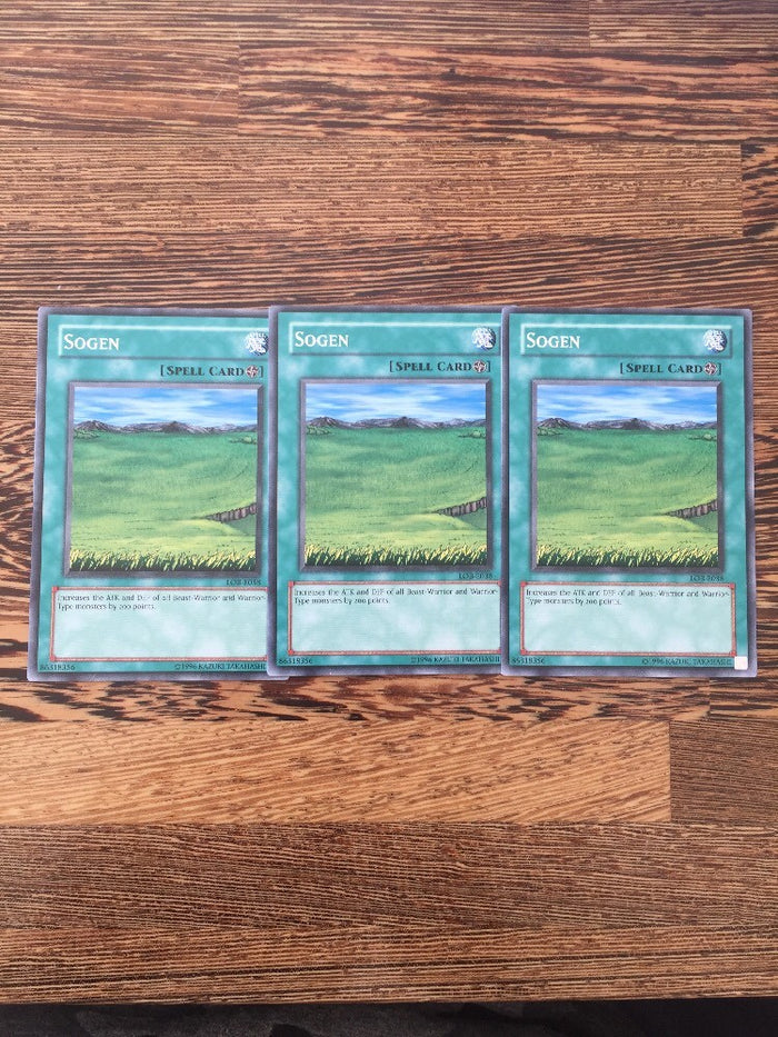 LOB-049 LOB-E038 YUGIOH CARD: Sogen 3x Near Mint Playset!
