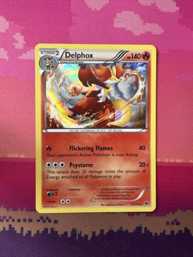 Pokemon Card Delphox Fates Collide Holo Rare 13/124 NM