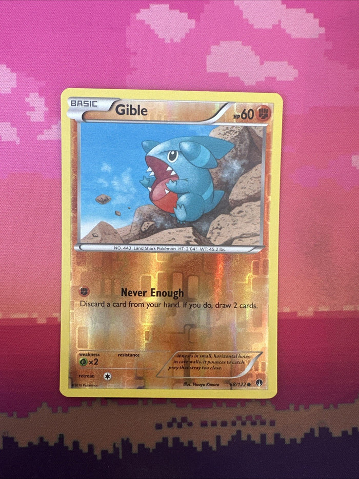 Pokemon Card Gible Breakpoint Reverse Holo 68/122 Near Mint